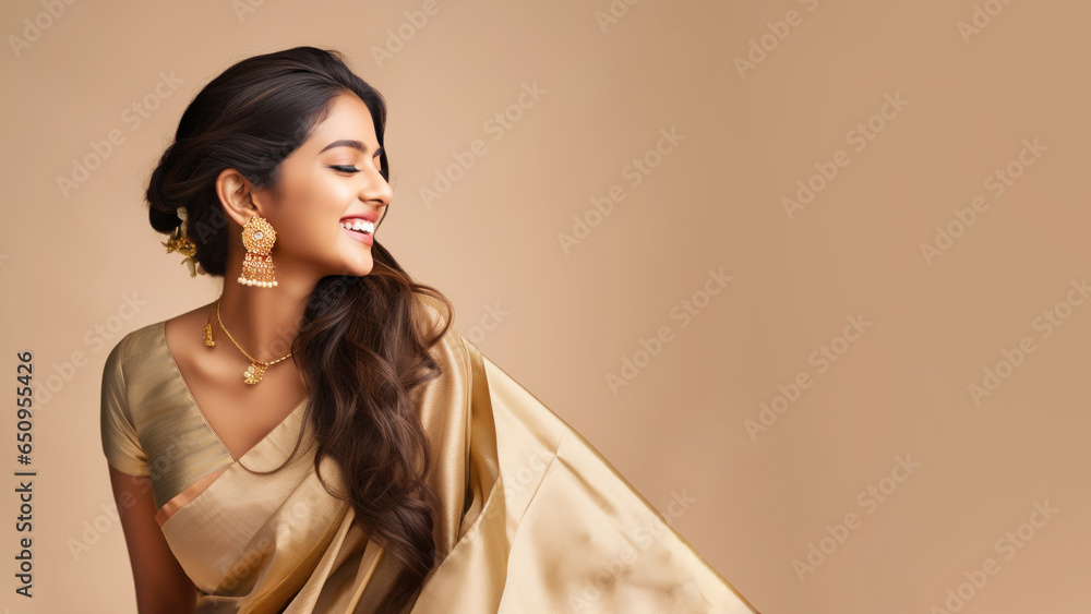 Women in gold saree