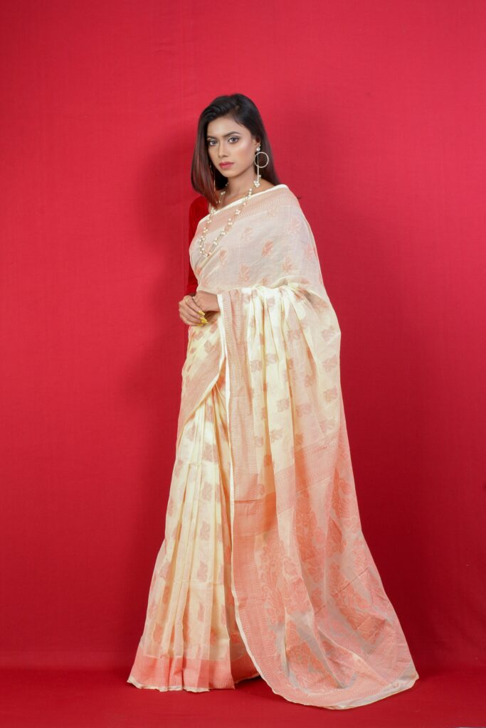 cream colur saree