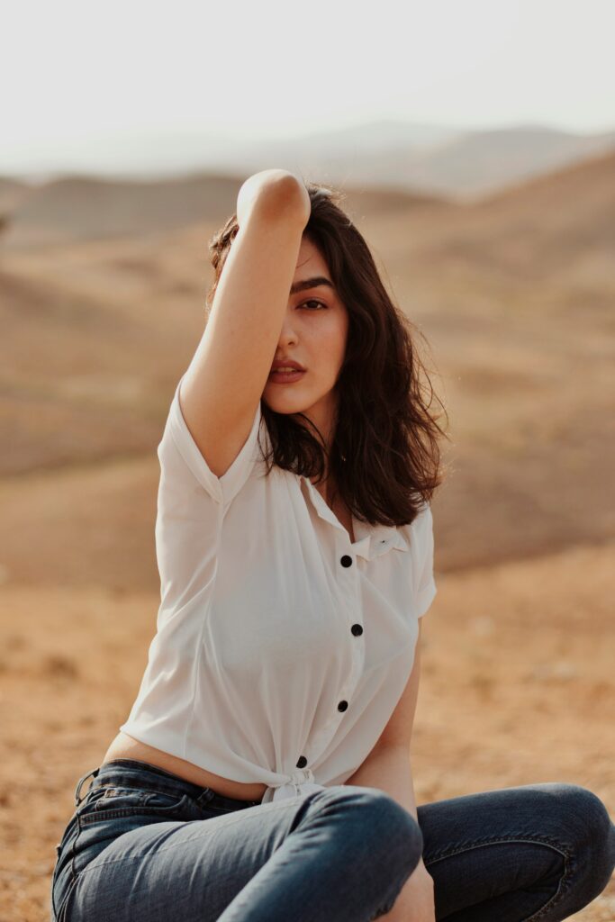 Stylish model posing for photo