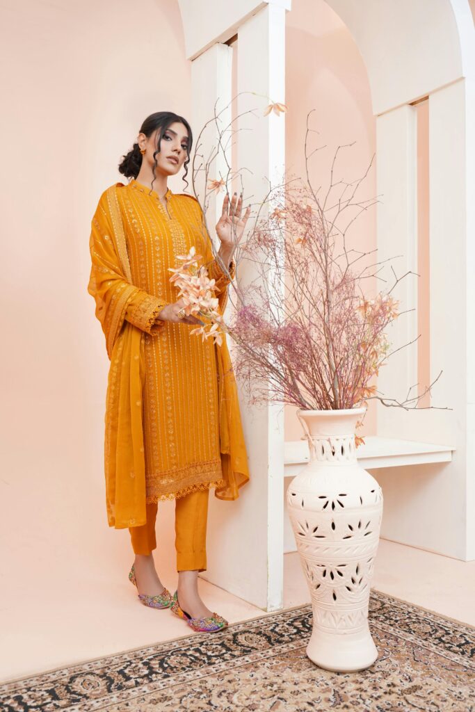women in yellow kurti