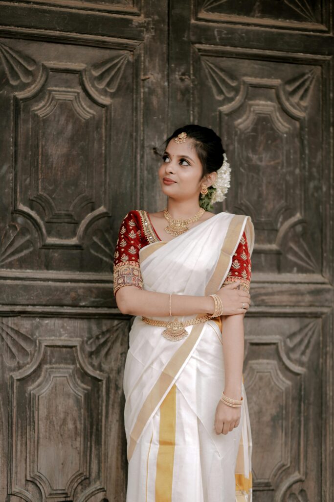 Kerala model in wedding saree