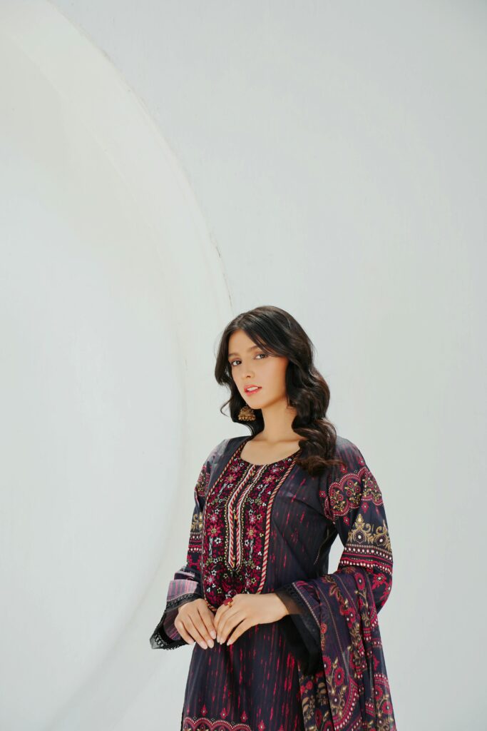 Model In Black Salwar Dress
